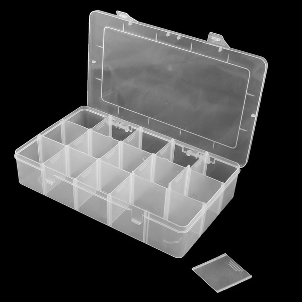 2pcs Plastic 10 Compartments Electronic Components Storage Box Case