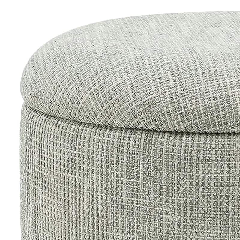 Modern Fabric Round Storage Ottoman