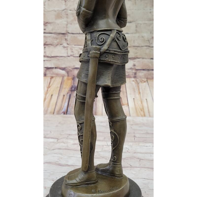 Saint Joan Of Arc Bronze Metal Sculpture Statue French History Figurine Decor