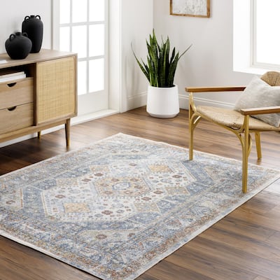 Livabliss Lillian Traditional Medallion Washable Area Rug
