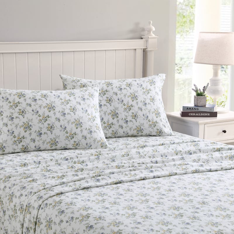 Laura Ashley Printed Cotton Flannel Sheet Set