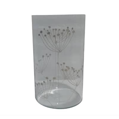 Cylindrical Seed Head Glass Vase - 10.25"