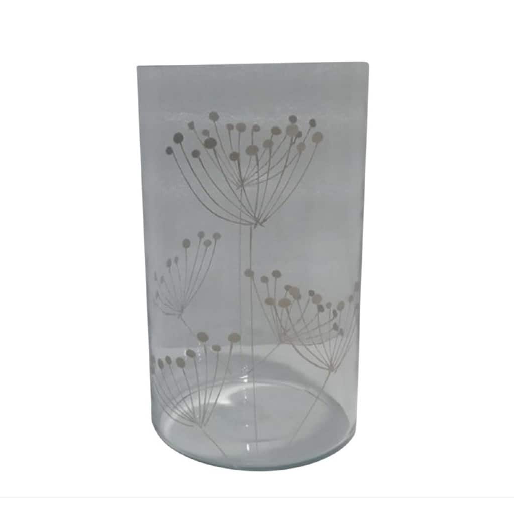 Cylindrical Seed Head Glass Vase - 10.25"
