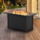 preview thumbnail 3 of 5, Outdoor 50000 BTU Rectangular 45” Propane Fire Pit Table with Glass Wind Guard for Patio, Deck, Backyard, Black - N/A