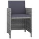 preview thumbnail 5 of 6, vidaXL 9 Piece Patio Dining Set with Cushions Poly Rattan Anthracite - 42.9" x 42.9" x 29.1"
