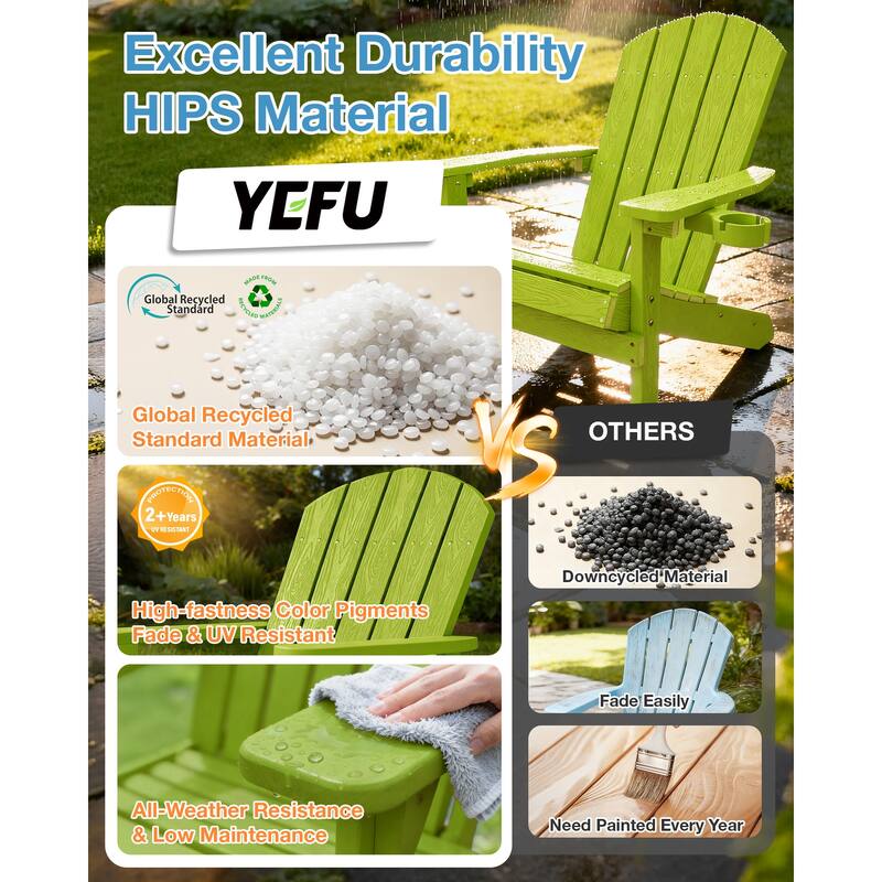 WINSOON All Weather HIPS Outdoor Plastic Adirondack Chairs