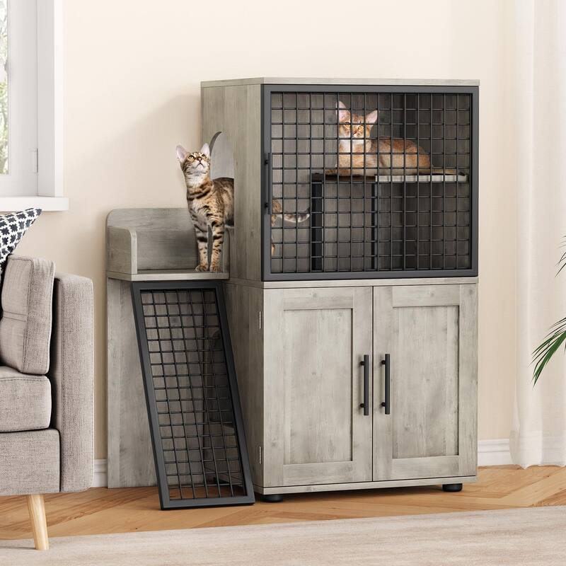 Double Layer Cat Litter Box Furniture