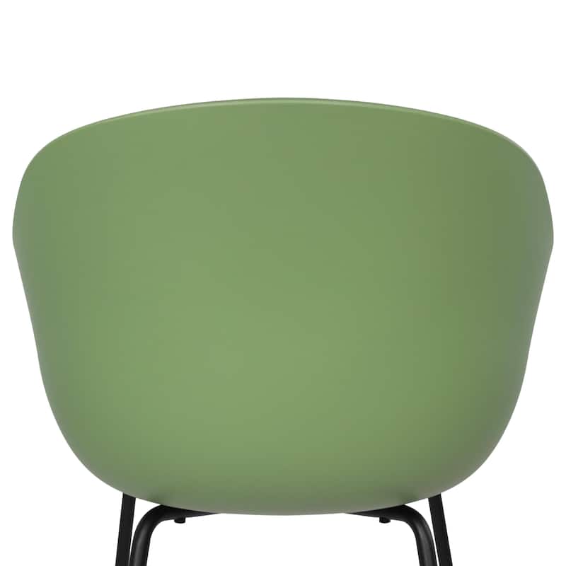 Furnish Theory Curve-K ML Indoor/Outdoor Dining Armchairs Arm Chairs w Polypropylene Shell & Powder-Coated Steel Legs (Set of 2)