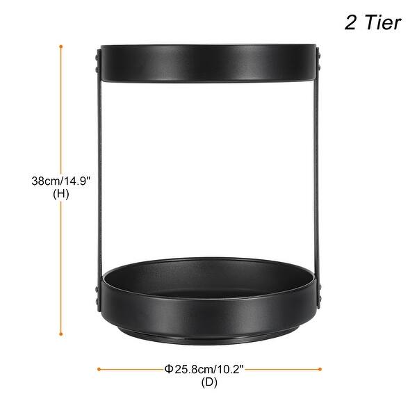 2 Tier Lazy Susan Organizer Rotating Spice Rack Turntable for Kitchen ...