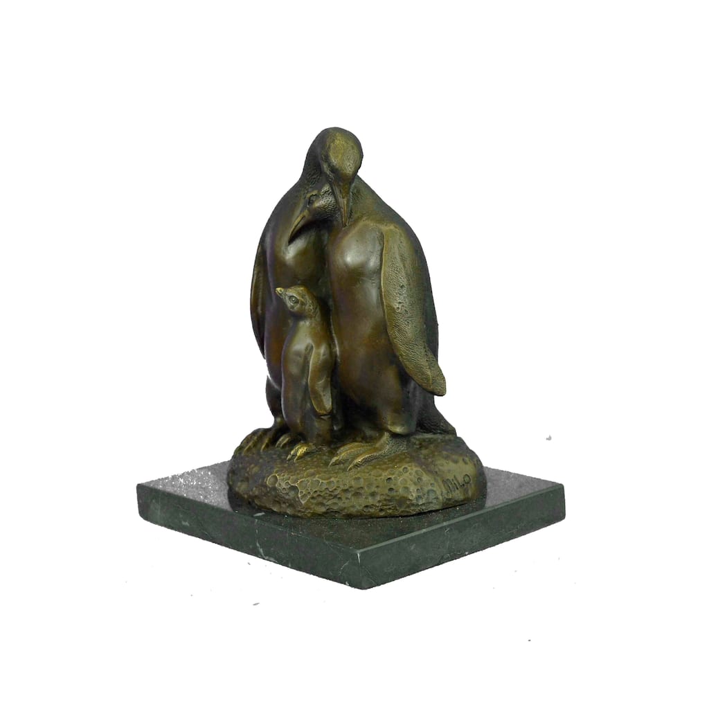 Antarctic Spring Penguins Bronze Sculpture Art Deco Figurine Art Statue Figure