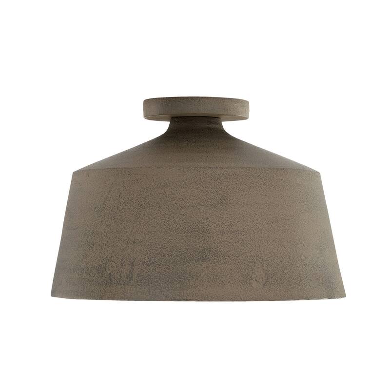 14"W x 9"H 1-Light Tapered Metal Semi Flush Light - 14"W x 9"H - Clay