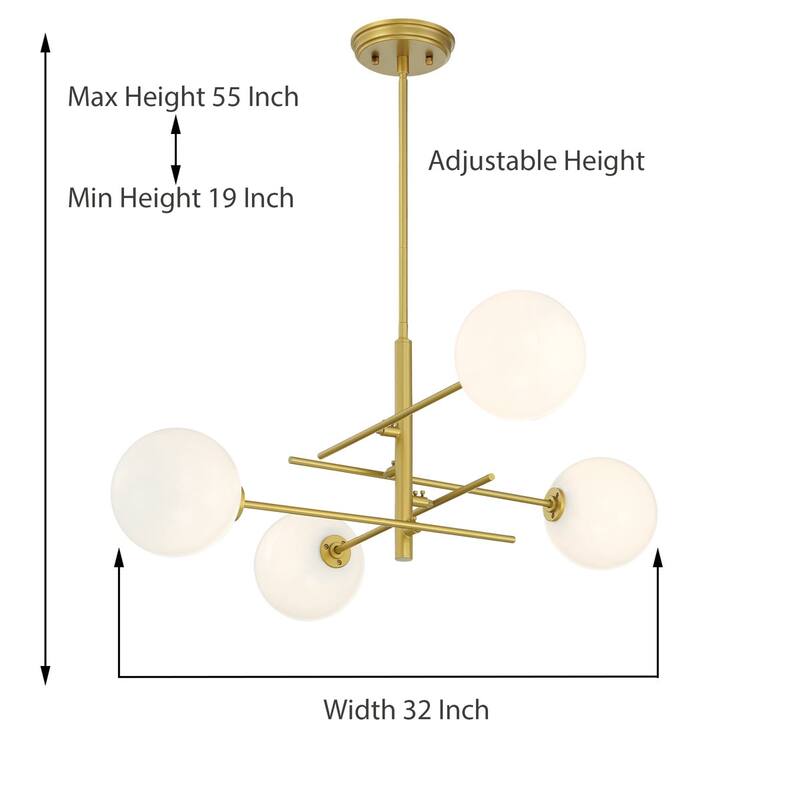 Caucy 4-Light Sputnik Modern Chandelier-UL - 32 inches