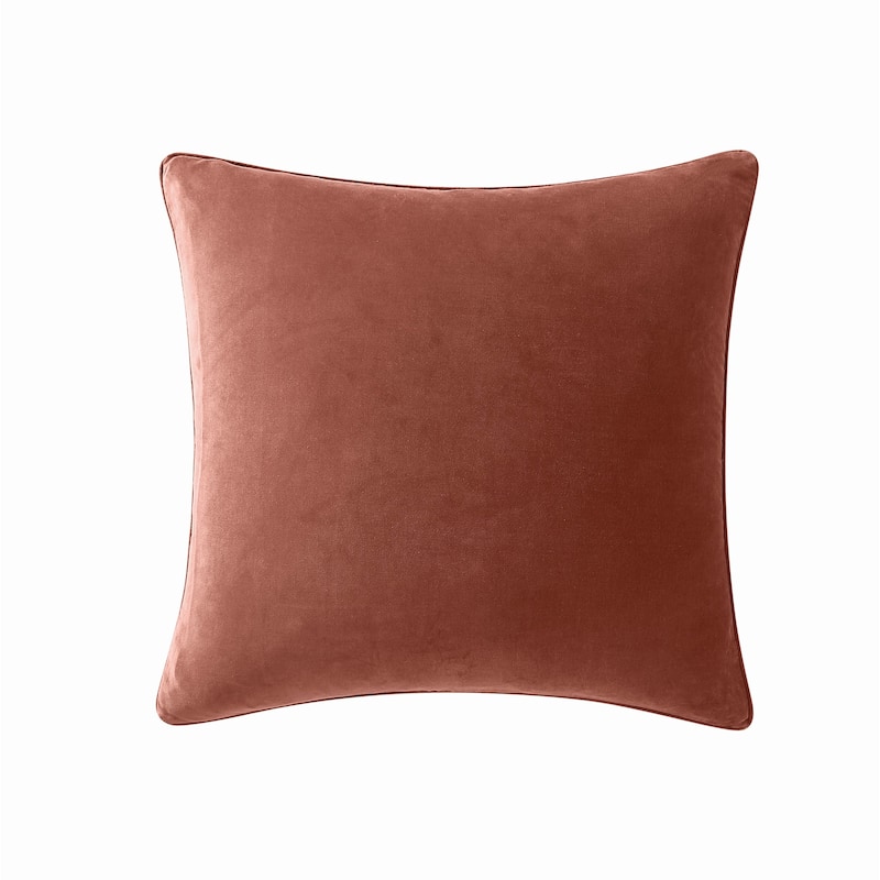 Brooklyn Loom Matte Cotton Velvet Decorative Pillow - Rust - 20x20