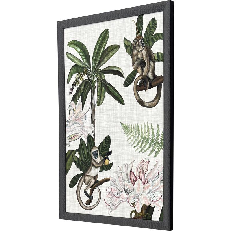 Paragon Monkey on Linen I Framed Art