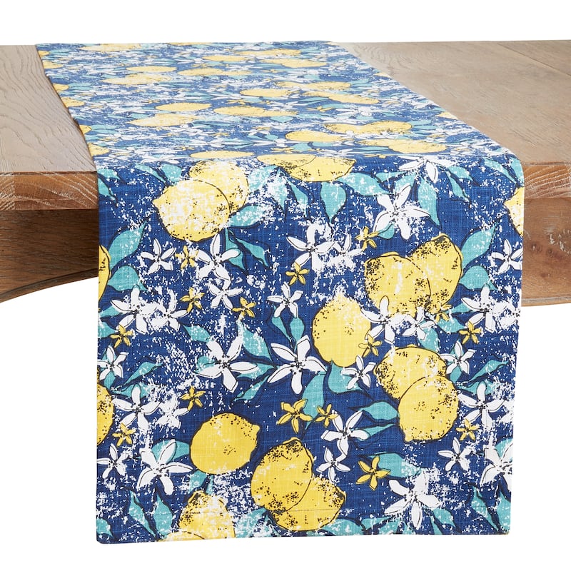 Table Runner With Lemon Design - 14"x90"