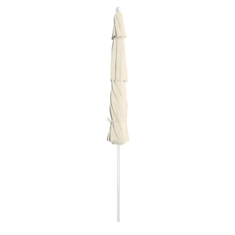 California Umbrella 11' Venture Series Patio Umbrella, White Aluminum Pole Fiberglass Ribs Pulley Lift Pacifica