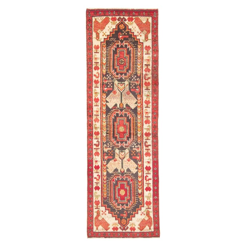 ECARPETGALLERY Hand-knotted Baluch Black Wool Rug - 2'0 x 6'7