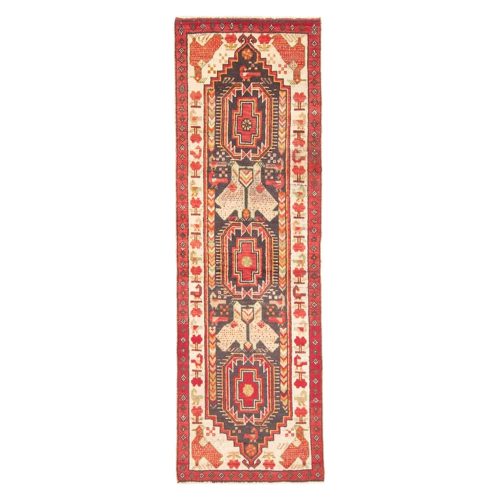 ECARPETGALLERY Hand-knotted Baluch Black Wool Rug - 2'0 x 6'7