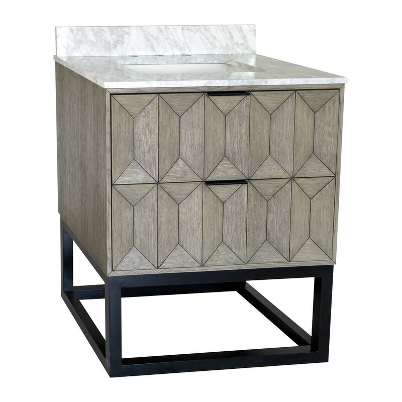 KitchenBathCollection Henley 30" Bathroom Vanity with Carrara Marble Top