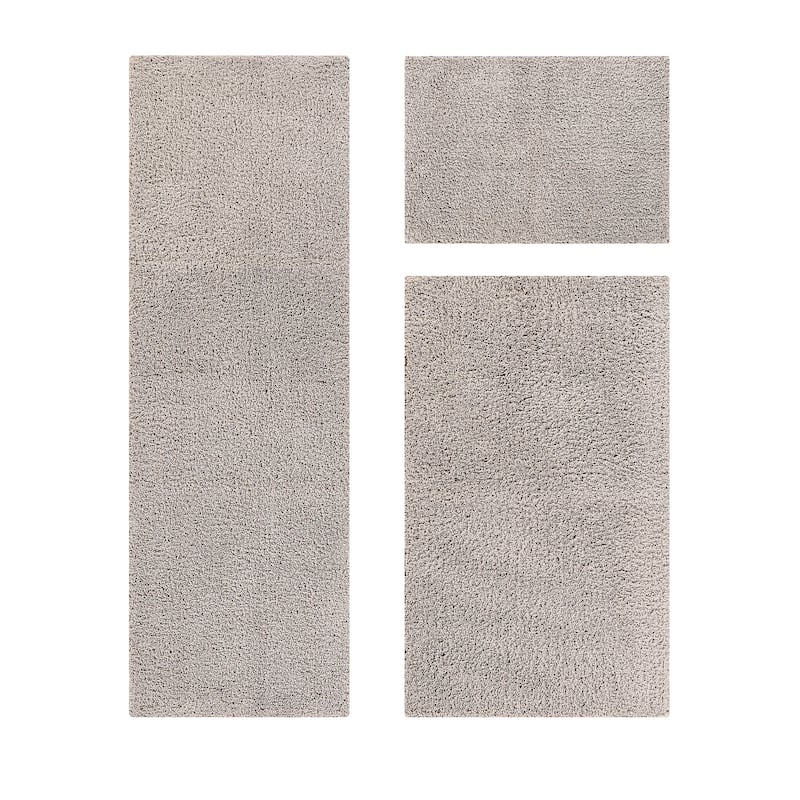 Better Trends Bath Rug Set 100% Micro Polyester Tufted Anti-Skid Latex Backing Bathroom Rugs for Shower, Sink Mats Micro Plush