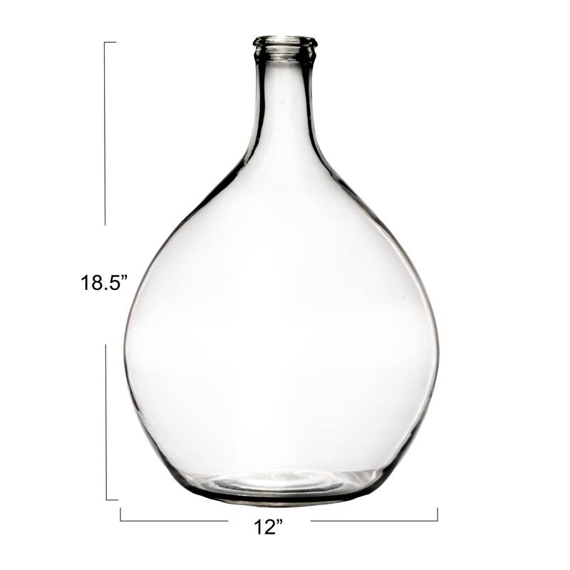 Large Decorative Glass Bottle, Clear