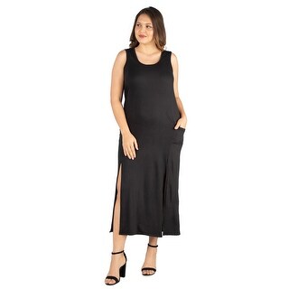 plus size black maxi dress with pockets