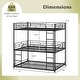 preview thumbnail 5 of 4, Triple Layer Metal Bunk Bed Full Over Full Over Full Heavy Duty Frame