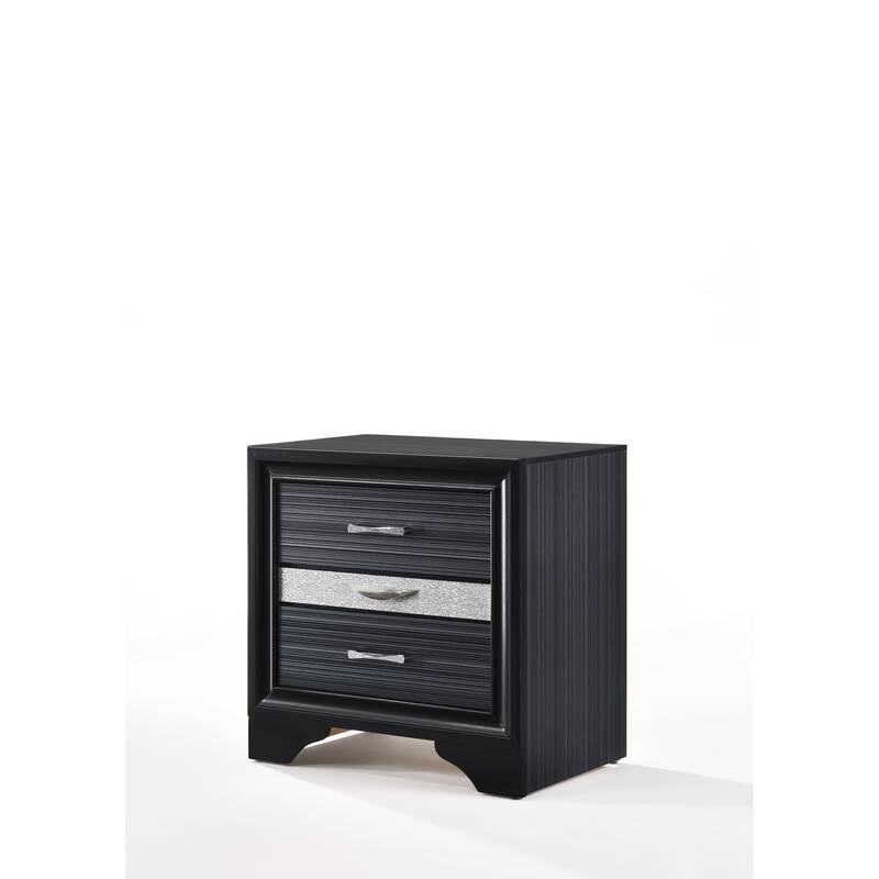 Chic Nightstand with Spacious Drawers and Jewelry Organizer - Black