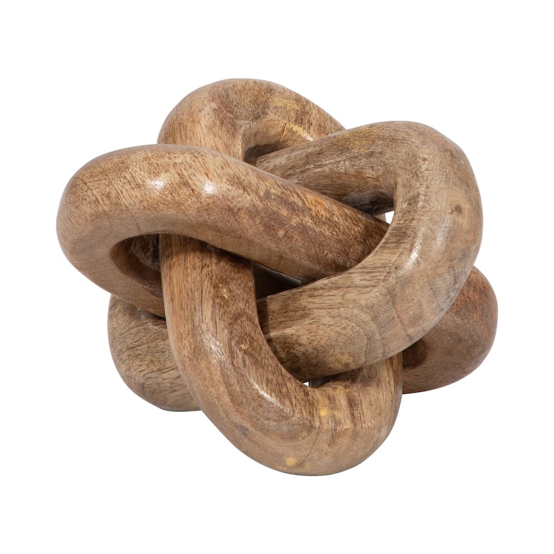 Sagebrook Home Neutral Wood Decorative Knot Figurine