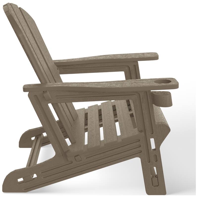 Coastline Outdoor Poly 3-Piece Set Adirondack Chair with Side Table