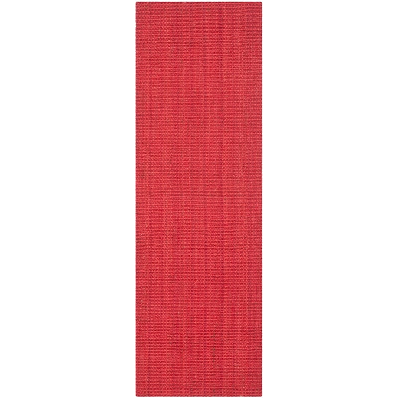 SAFAVIEH Handmade Natural Fiber Bariaa Jute Rug - 2'3" x 9' Runner - Red