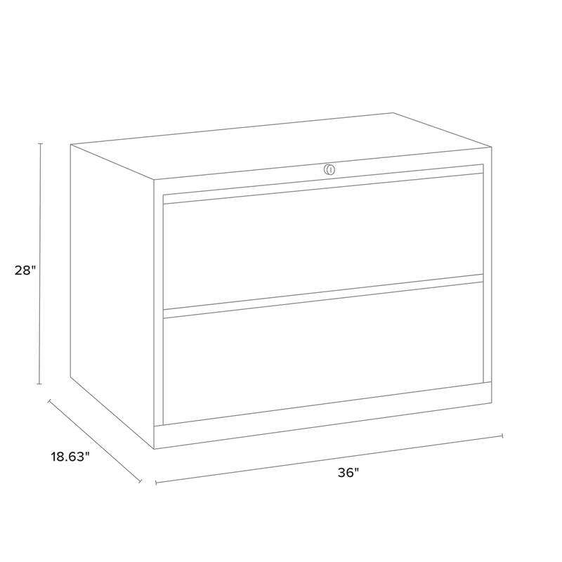 8000 Series 36" Wide 2-Drawer Lateral File Cabinet, Charcoal