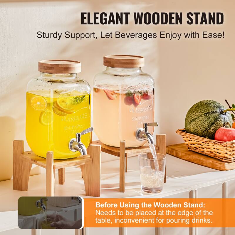 Beverage Dispenser with Spigot and Lid, Iced Tea Lemonade Juice Water Dispenser