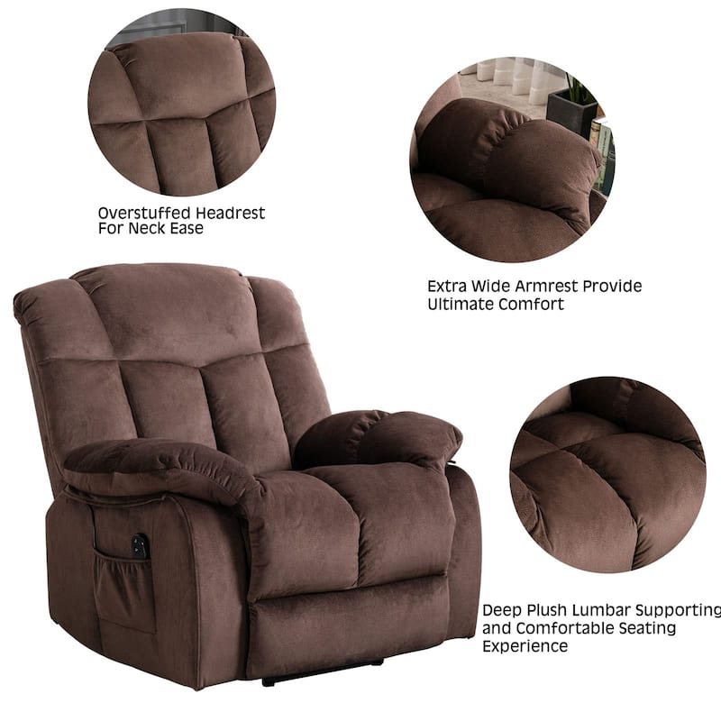 Power Lift Recliner Chair for Elderly, Heavy Duty & Safety Motion Reclining Mechanism-Fabric Sofa Living Room Chair