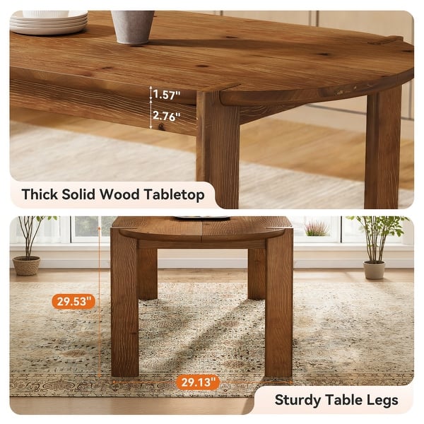 63" Solid Wood Oval Dining Table for 4-6 - Bed Bath & Beyond - 43928923