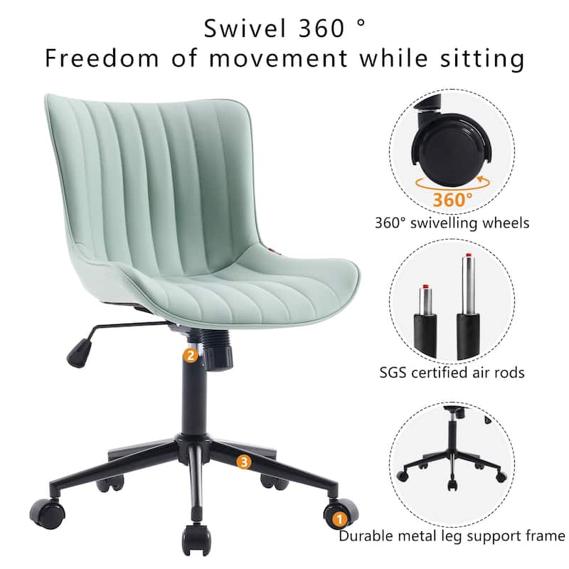 Ergonomic Office Chair Swivel Armless Desk Chair with Wheels