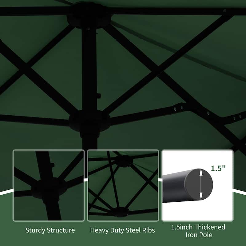 Autlaycil 13 ft Patio Umbrella with Crank For Outdoor Umbrella Base Included