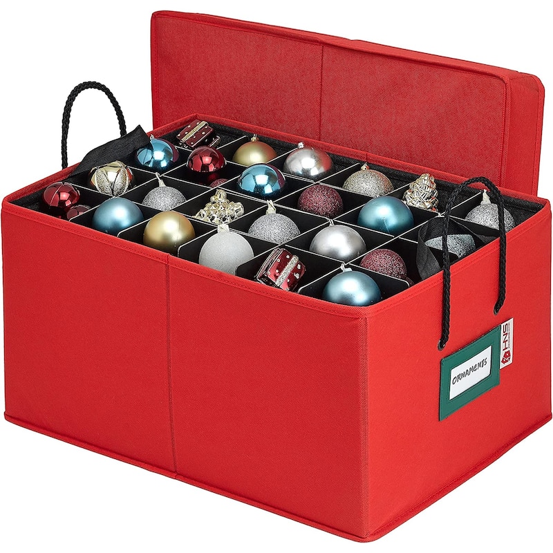 HOLDN’ STORAGE Underbed Christmas Ornament Storage Container Box with Dividers