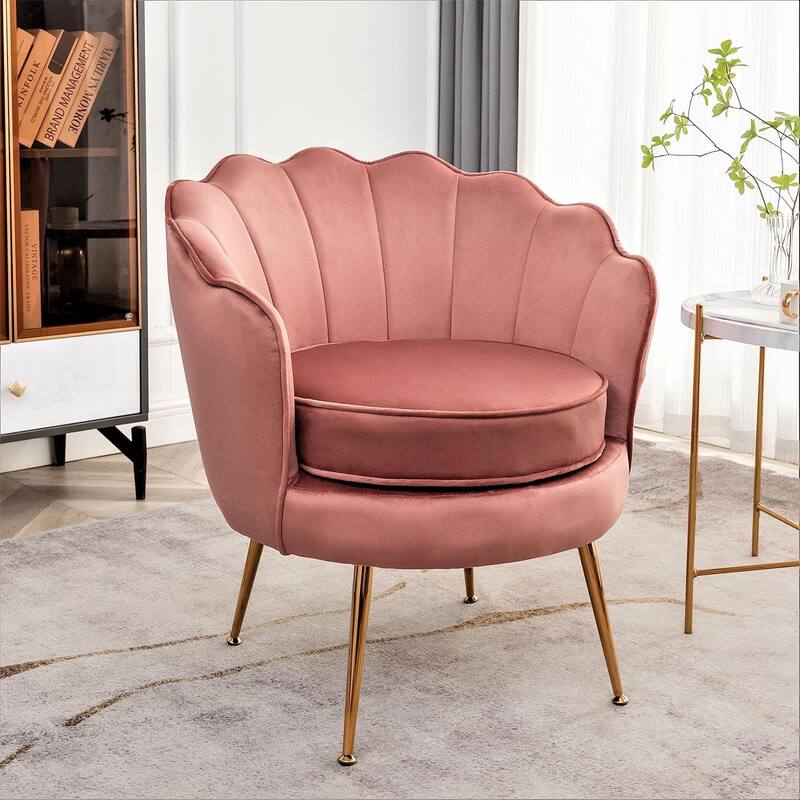 Cavett 28.3" Wide Velvet Accent Chair with Metal Legs