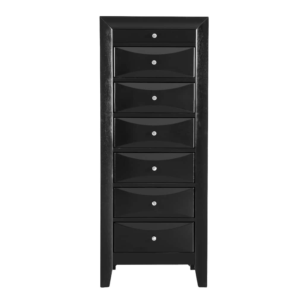 7-Drawer Wooden Lingerie Chest - 58" - Black