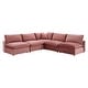 preview thumbnail 18 of 74, Commix Down Filled Overstuffed Velvet 5-Piece Sectional Sofa