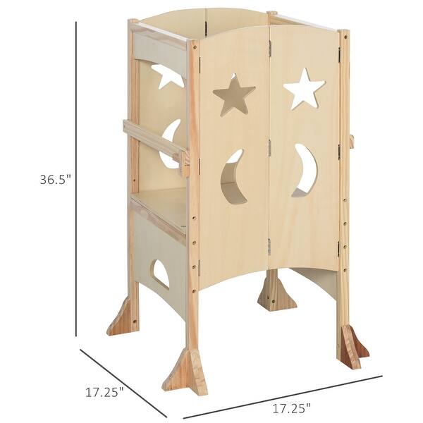 Qaba Kids Kitchen Helper Foldable Step Stool With Support Safety Rails Non Slip Feet For Cooking Cleaning Overstock 32200149 Enjoy free shipping & browse our great selection of baby & kids furniture, nursery furniture, kids bookcases and more! usd