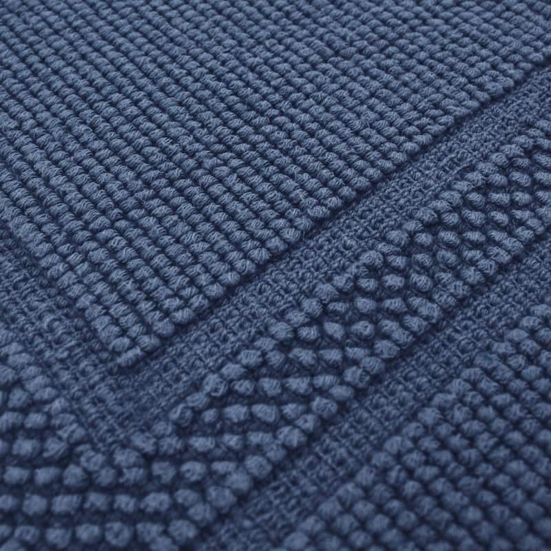 Jean Pierre Cotton Stonewash Racetrack 2-Piece Bath Rug Set