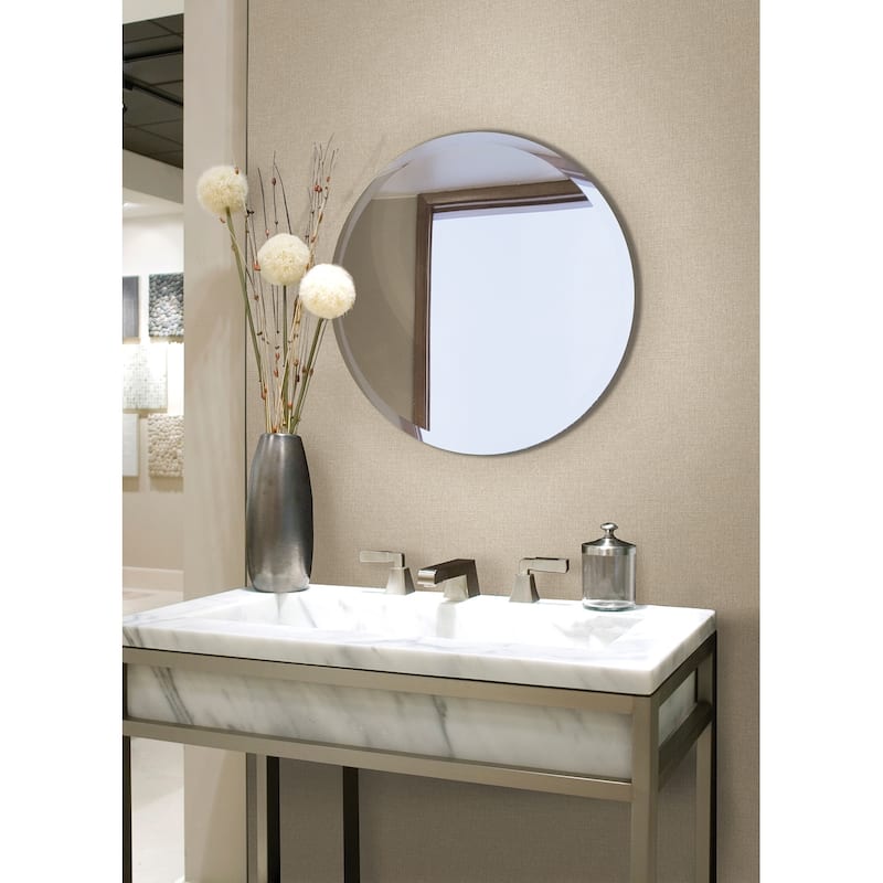 Brewster Glen Beige Linen Wallpaper