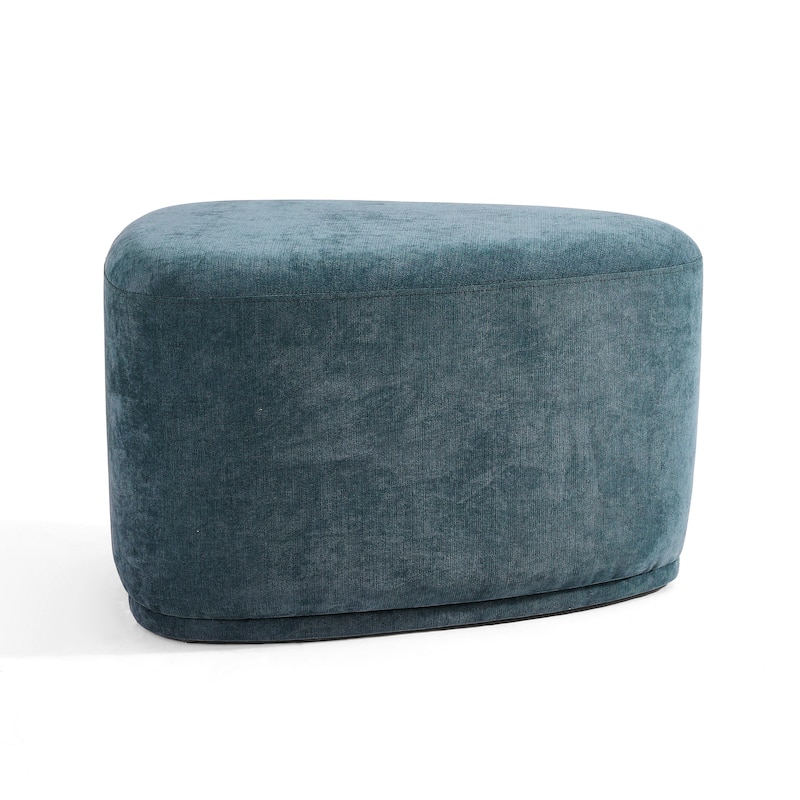 Bonnie 26"/43" W Chenille Small/ Oversized Triangular Cheese Ottoman