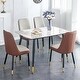 preview thumbnail 2 of 11, 5-Piece Kitchen Table Set with 4 PU Curved Chair Cushion, Dining Table Set with Marble Table Top for Dining Room