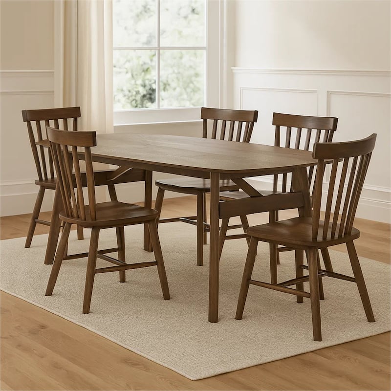 Cid Estele Dining Table, Wenge Brown Solid Wood, Rectangular 95 Inch - Night Wenge Brown