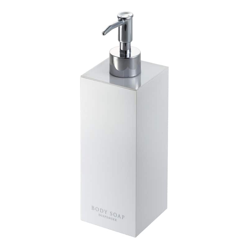 Yamazaki Home Square Shower Dispenser - Three Styles, ABS Plastic, Body Soap - L 2.76 x W 2.76 x H 9.06 inches - White