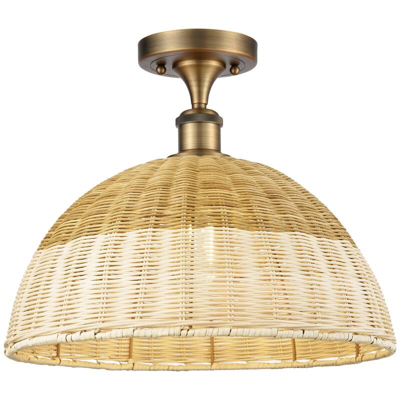 Innovations Lighting Endless Possibilities Ballston - Bristol Natural II - 1 Light 16" Semi-Flush Mount - Brushed Brass