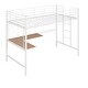 preview thumbnail 5 of 11, Minimalist Design Twin Size Metal Loft Bed with Grid,Metal Horizontal Slatted Headboard And Footboard,Spacious Work-Desk